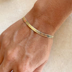 Mondsee 18k Gold Filled 4mm Herringbone Bracelet | 18k Gold Filled Jewelry