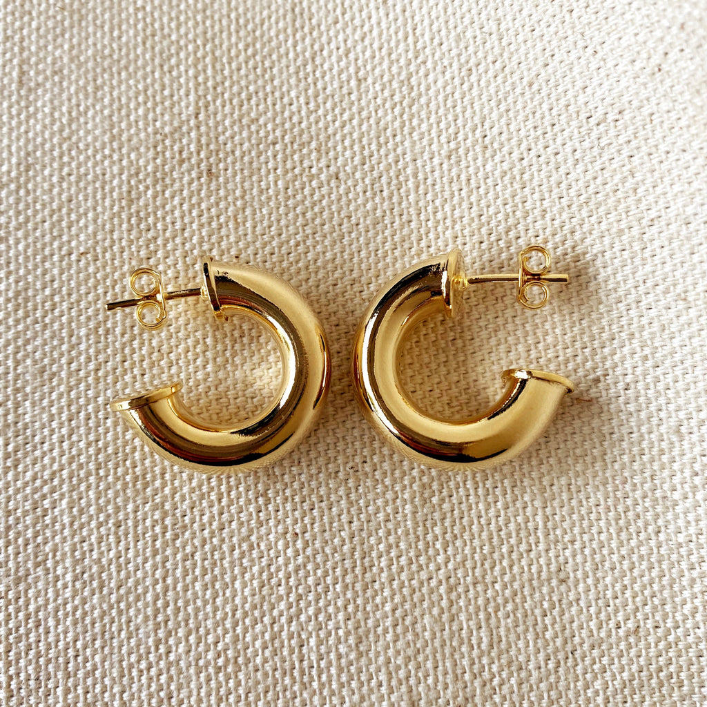 Mondsee 18k Gold Filled Chubby Half-Hoop Earrings | 18k Gold Filled Jewelry