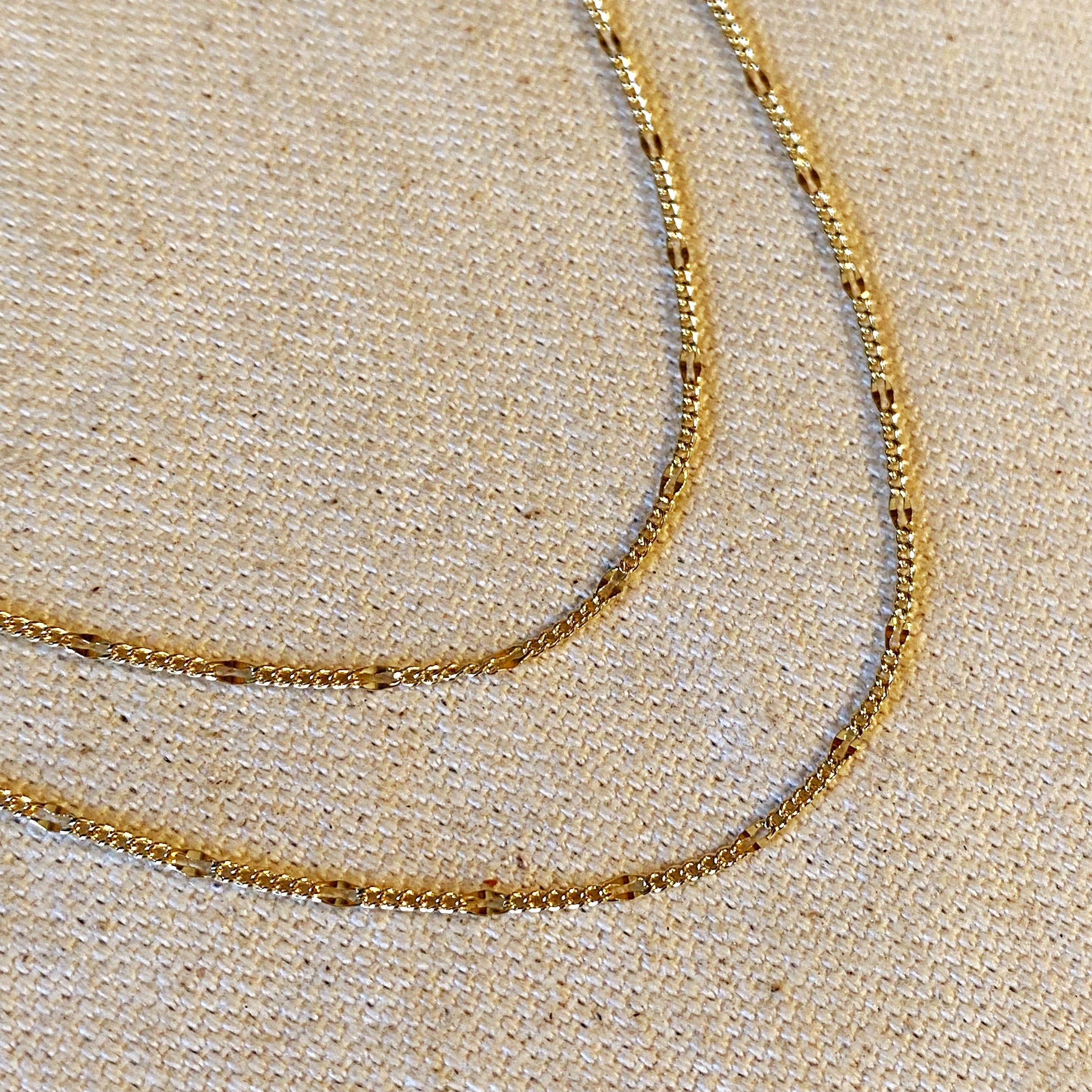 Mondsee 18k Gold Filled Beaten Figaro Chain | 18k Gold Filled Jewelry
