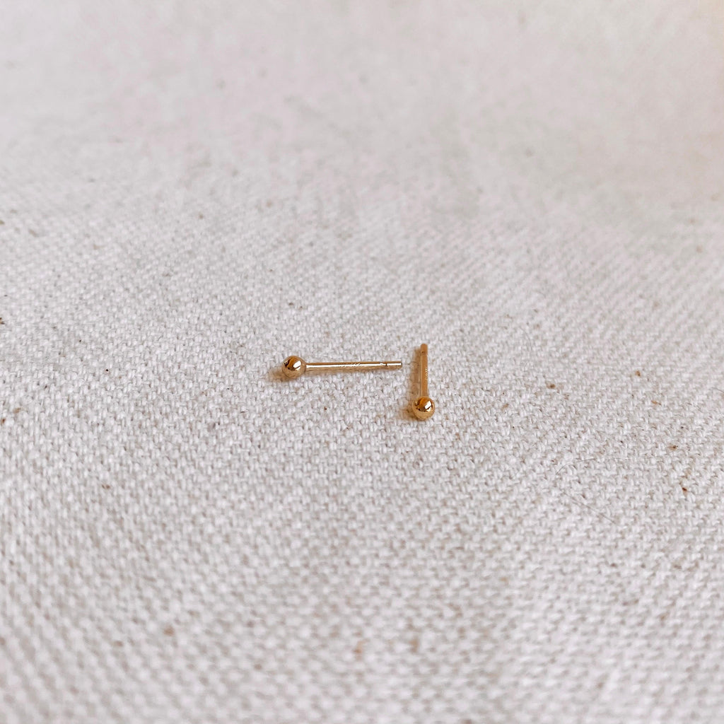 Mondsee 14k Gold Filled 2.0mm Ball Stud Earrings | 18k Gold Filled Jewelry