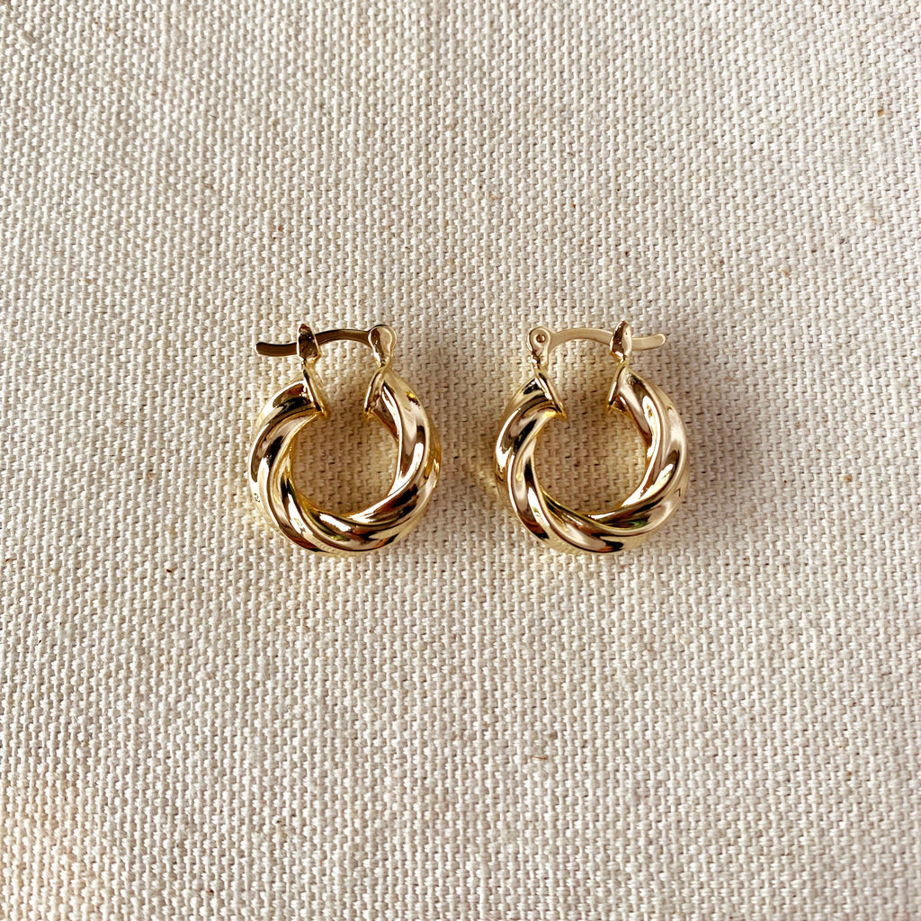 Mondsee 18k Gold Filled Italian Twisted Hoop Earrings | 18k Gold Filled Jewelry