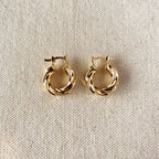 Mondsee 18k Gold Filled Italian Twisted Hoop Earrings | 18k Gold Filled Jewelry