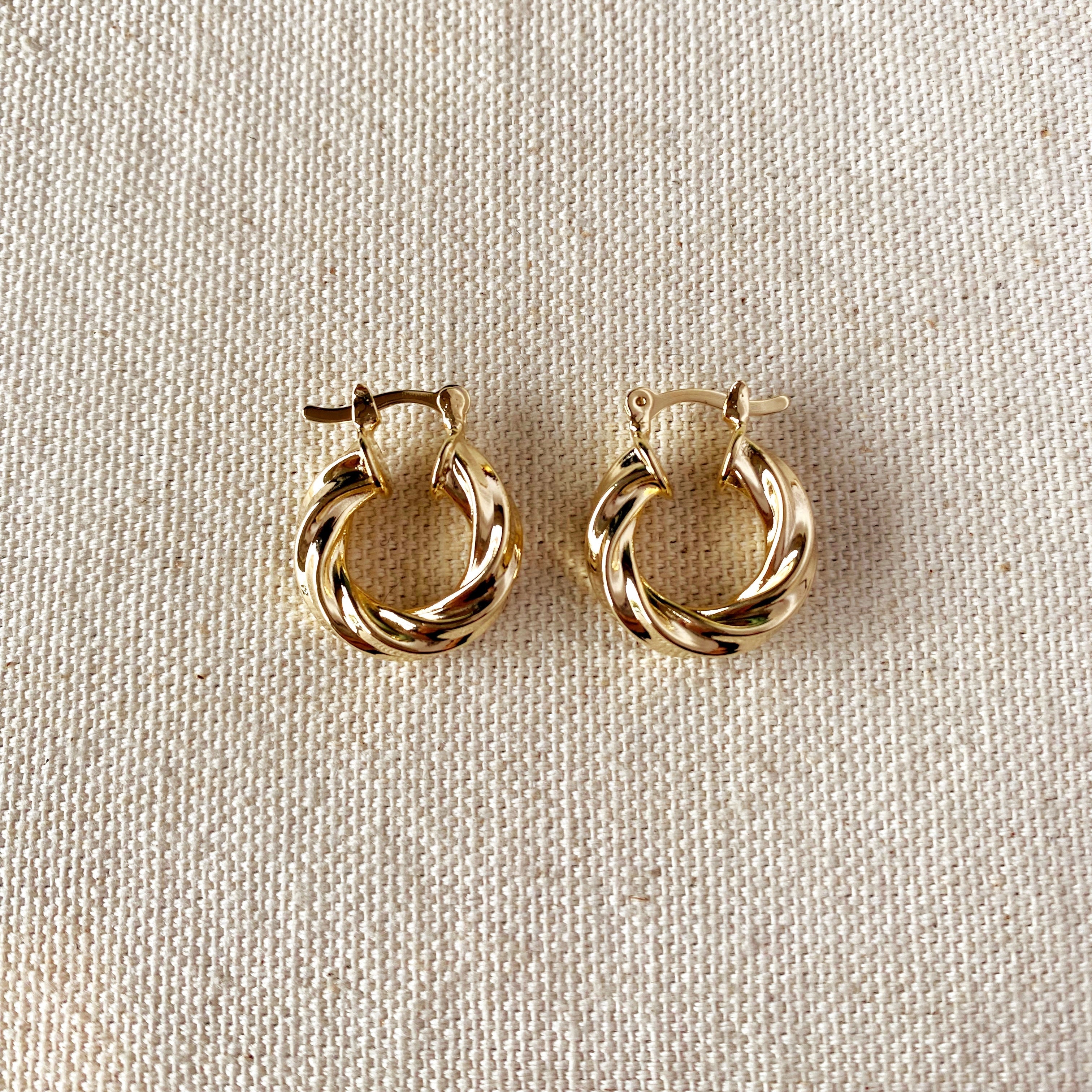 Mondsee 18k Gold Filled Italian Twisted Hoop Earrings | 18k Gold Filled Jewelry
