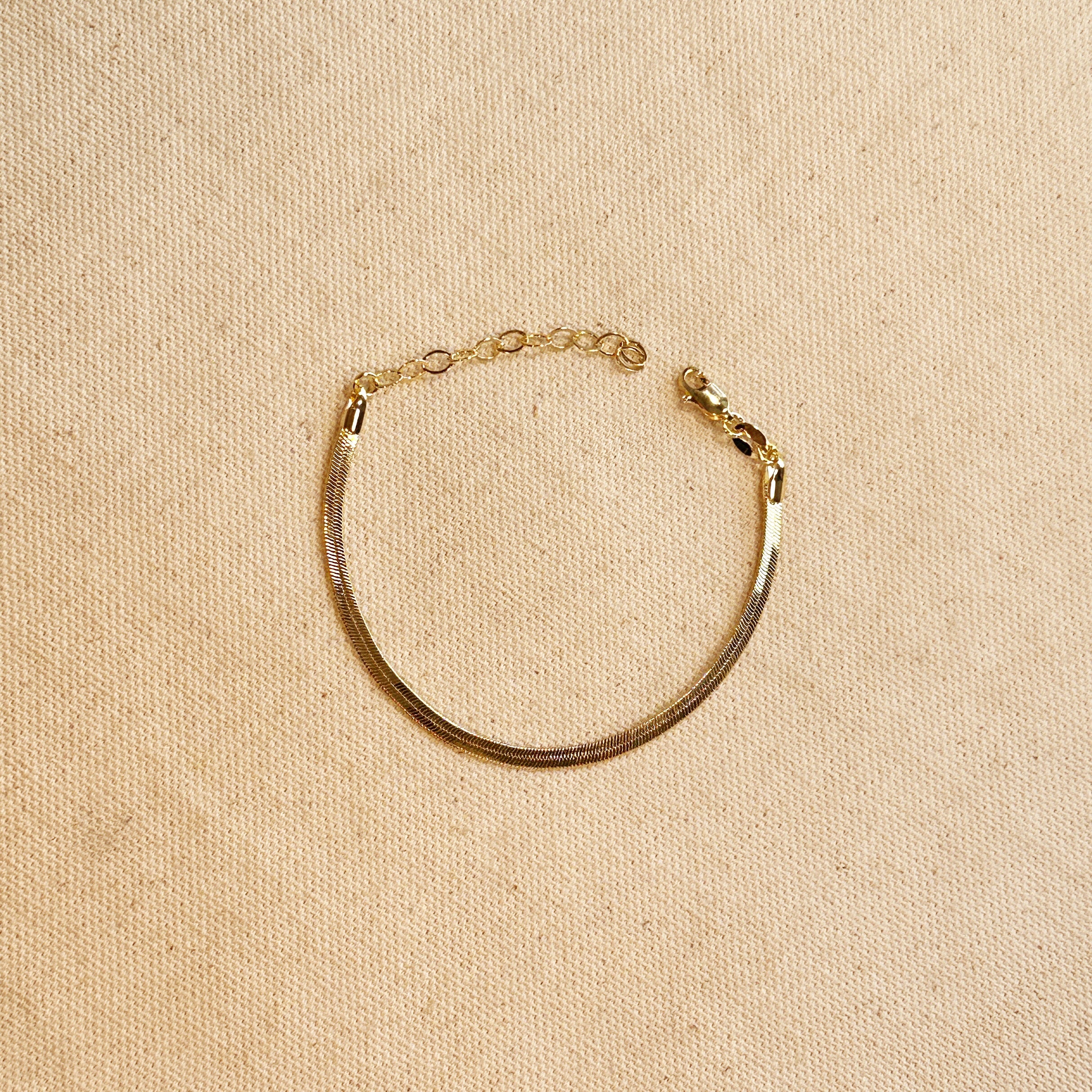 Mondsee 18k Gold Filled 3.0mm Herringbone Bracelet | 18k Gold Filled Jewelry