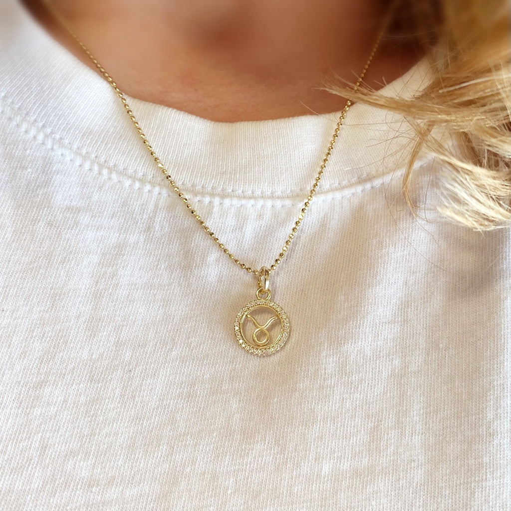 Mondsee 18k Gold Filled Mini Taurus Zodiac Pendant | 18k Gold Filled Jewelry