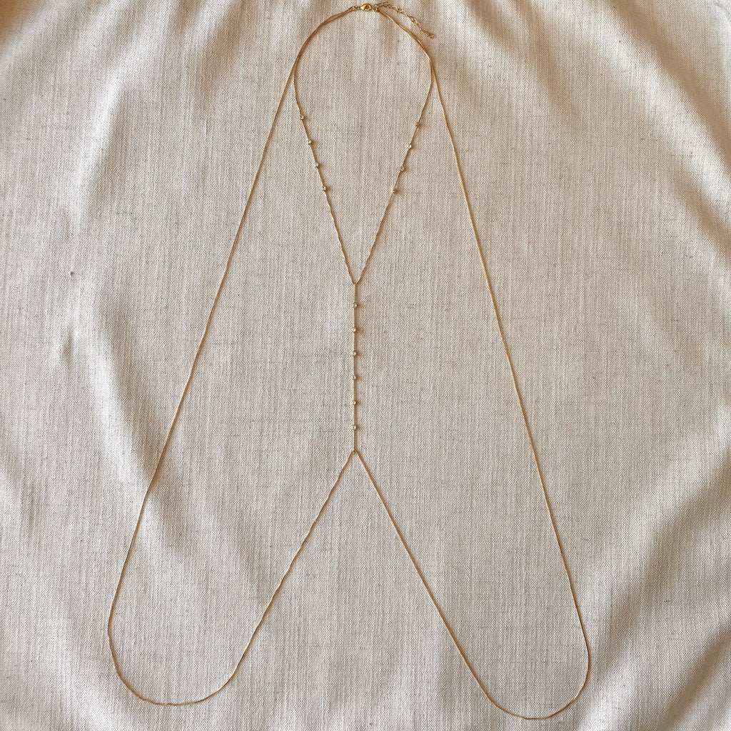 Mondsee 18k Gold Filled Body Chain With Cubic Zirconia Stones | 18k Gold Filled Jewelry