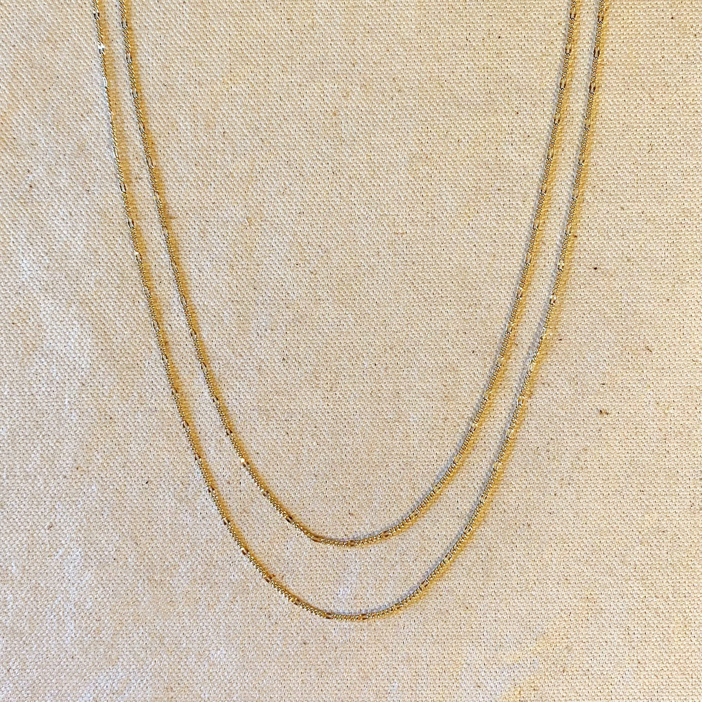 Mondsee 18k Gold Filled Beaten Figaro Chain | 18k Gold Filled Jewelry