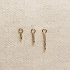 Mini Bar Cubic Zirconia Earring Charm