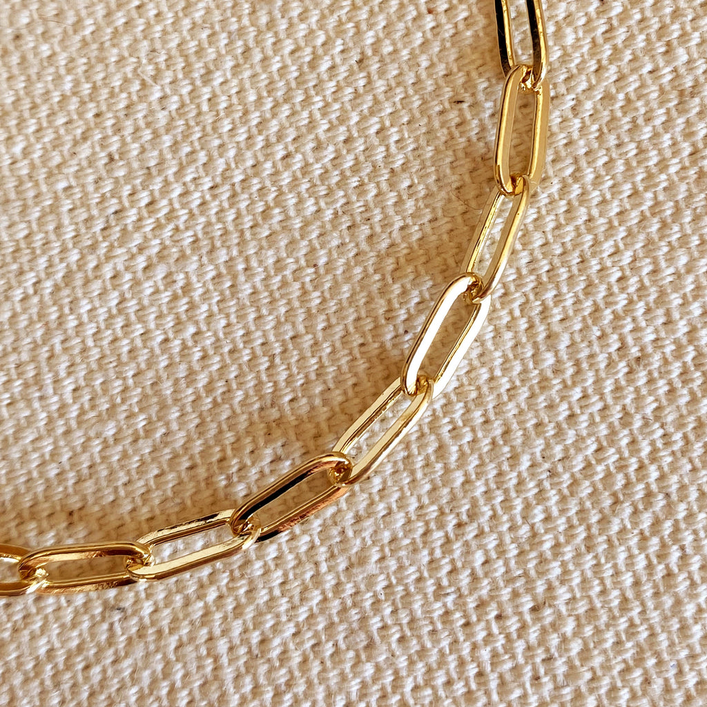 Mondsee 18k Gold Filled Short Link Paperclip Bracelet | 18k Gold Filled Jewelry
