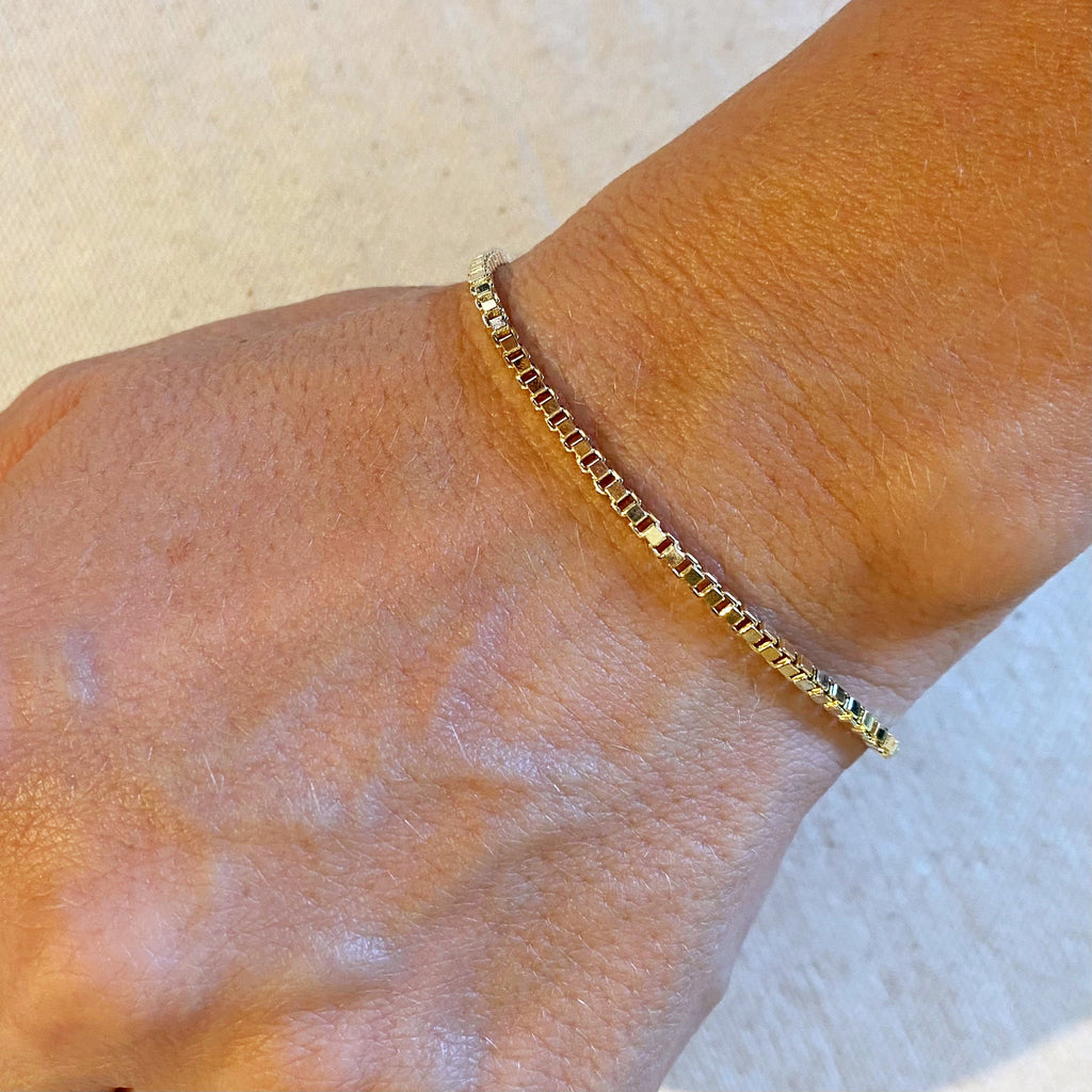 Mondsee 18k Gold Filled 2.0mm Box Chain Bracelet | 18k Gold Filled Jewelry