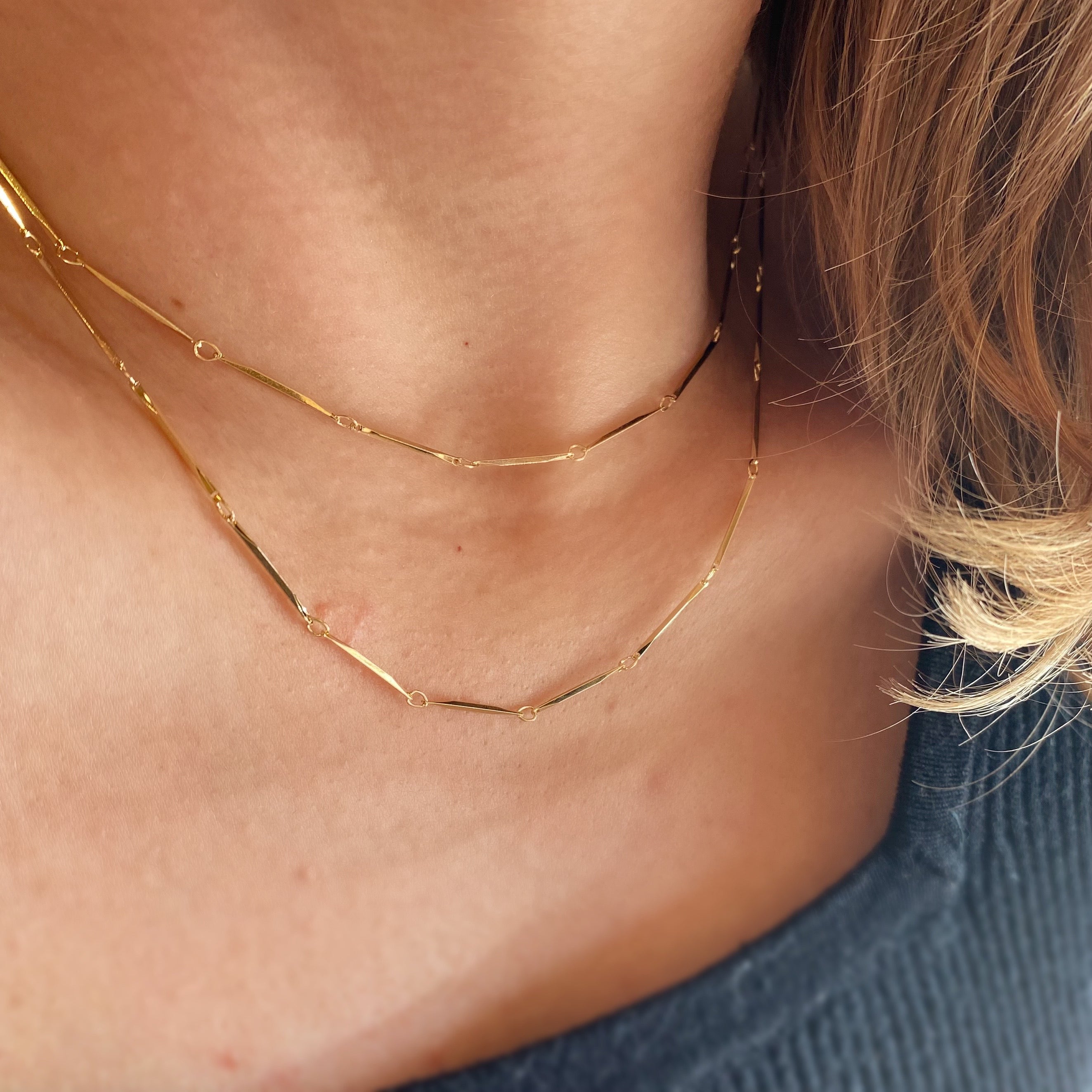 Mondsee 18k Gold Filled 1mm Diamond Cut Straw Chain | 18k Gold Filled Jewelry