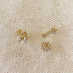 Mondsee 18k Gold Filled 2 Part Round Stud Earrings | 18k Gold Filled Jewelry