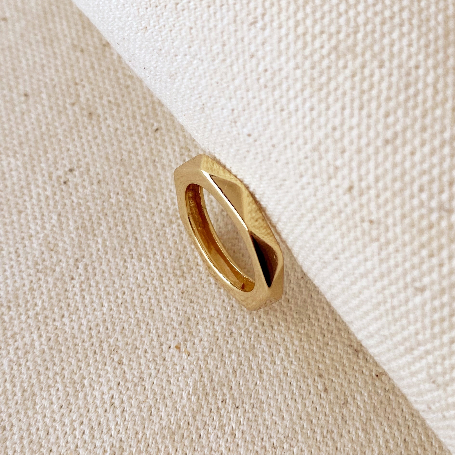 Mondsee 18k Gold Filled Faceted Band Ring | 18k Gold Filled Jewelry