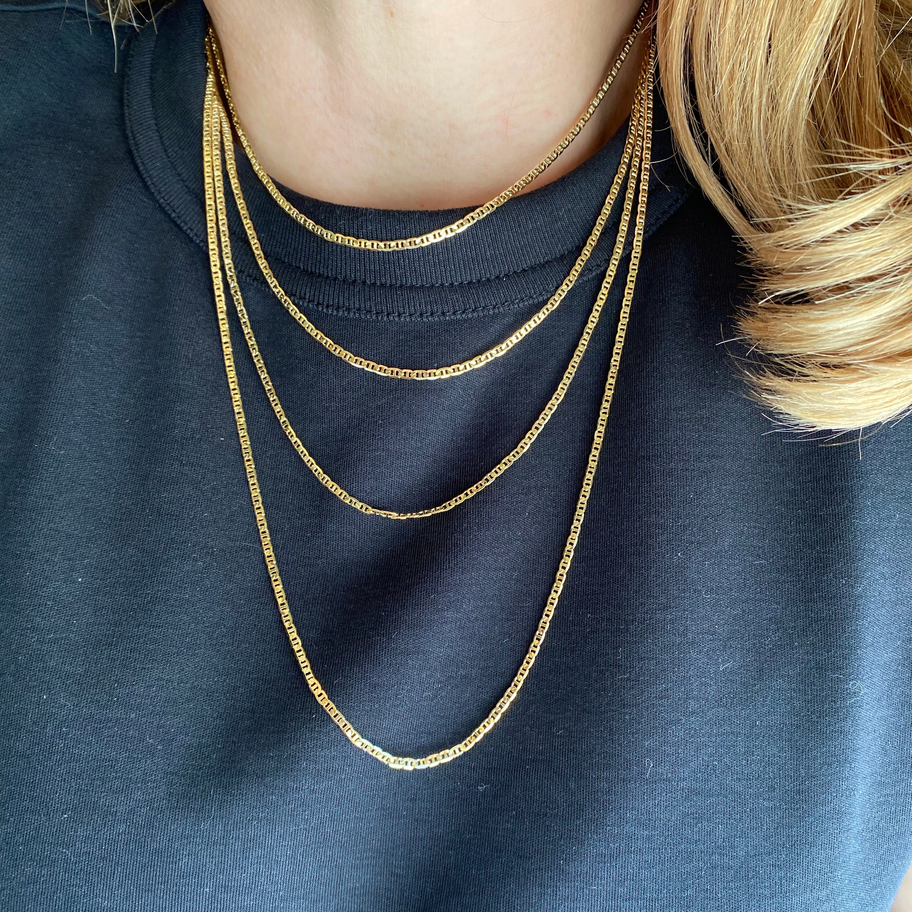 Mondsee 18k Gold Filled 2mm Flat Mariner Chain | 18k Gold Filled Jewelry