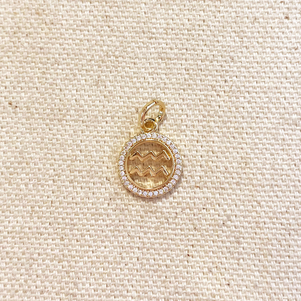 Mondsee 18k Gold Filled Mini Aquarius Zodiac Pendant | 18k Gold Filled Jewelry