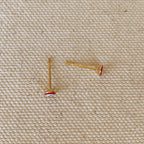 GoldFi 18k Gold Filled Tiny Red Evil Eye Stud Earrings
