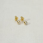 18k Gold Filled Mini Pearl Cabochon Stud Earrings, view 3