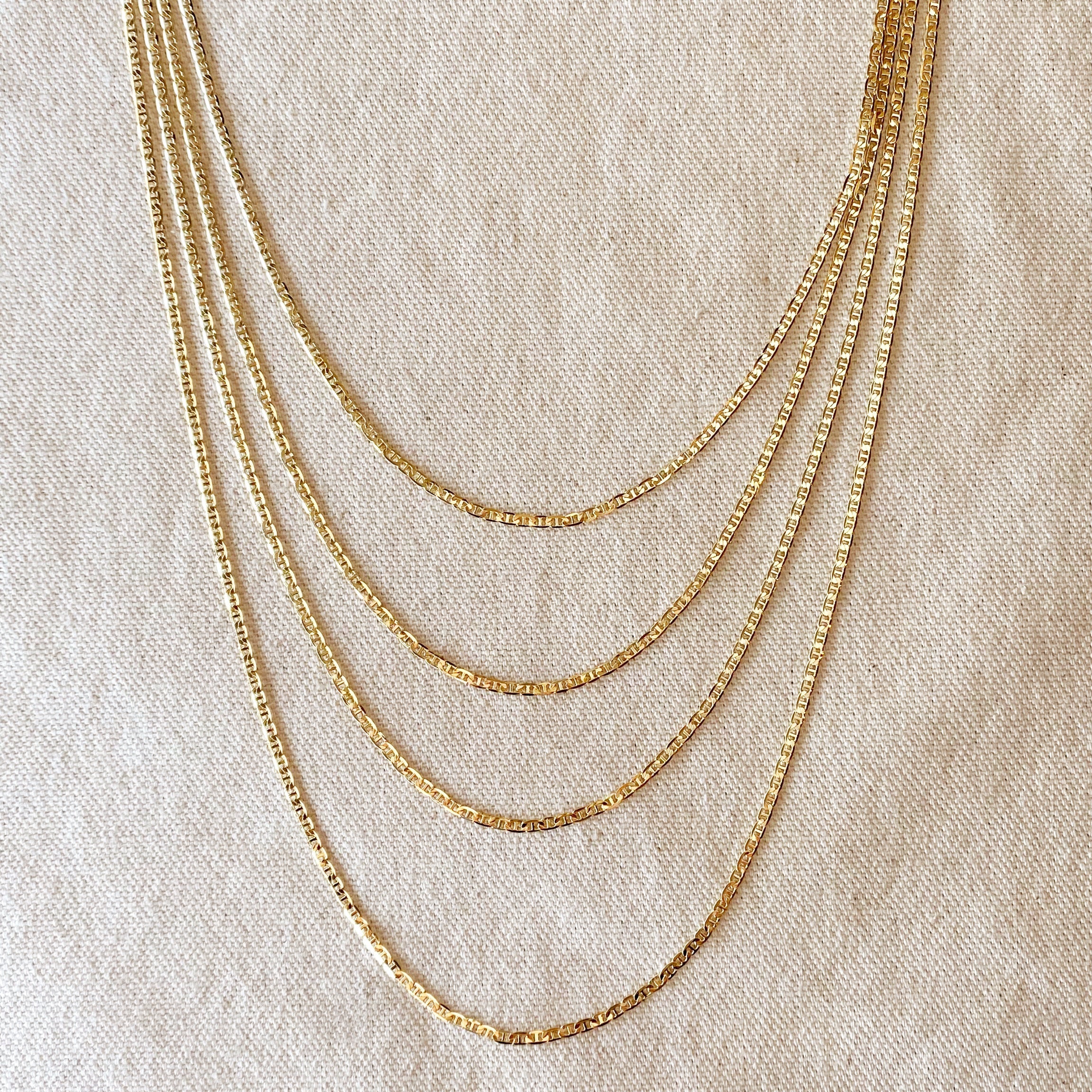 Mondsee 18k Gold Filled 2mm Flat Mariner Chain | 18k Gold Filled Jewelry