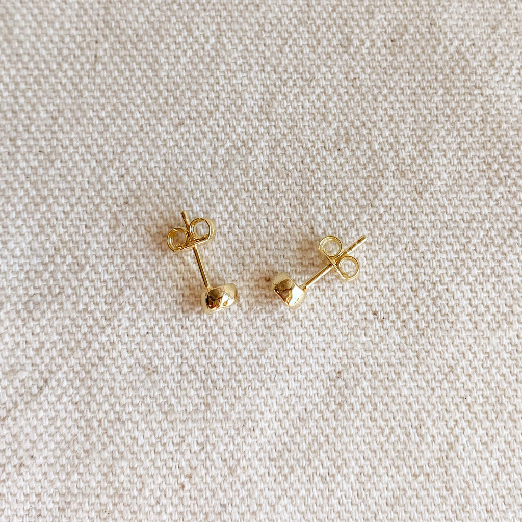 Mondsee 18k Gold Filled 4mm Round Bezel Cubic Zirconia Stud Earrings | 18k Gold Filled Jewelry