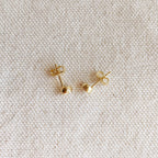 Mondsee 18k Gold Filled 4mm Round Bezel Cubic Zirconia Stud Earrings | 18k Gold Filled Jewelry