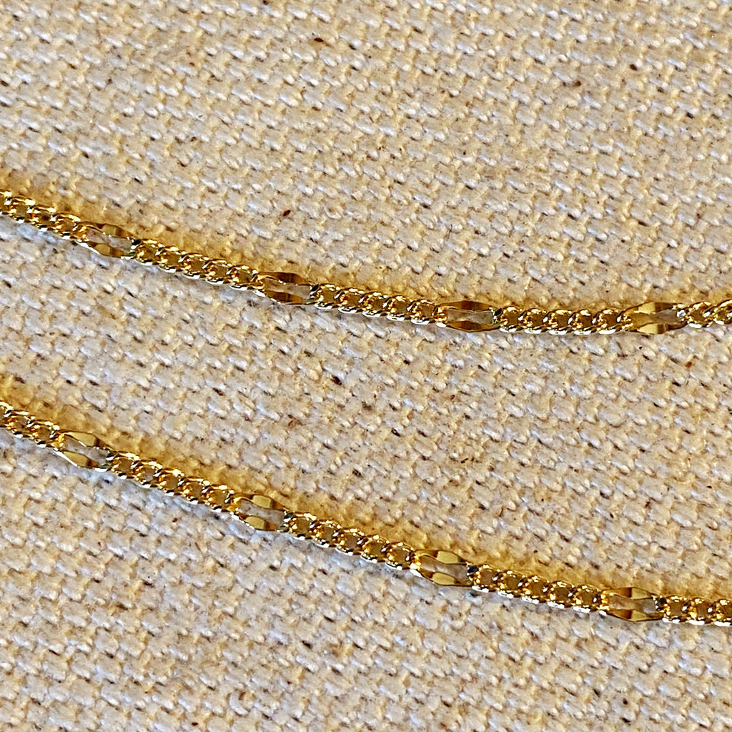 Mondsee 18k Gold Filled Beaten Figaro Chain | 18k Gold Filled Jewelry