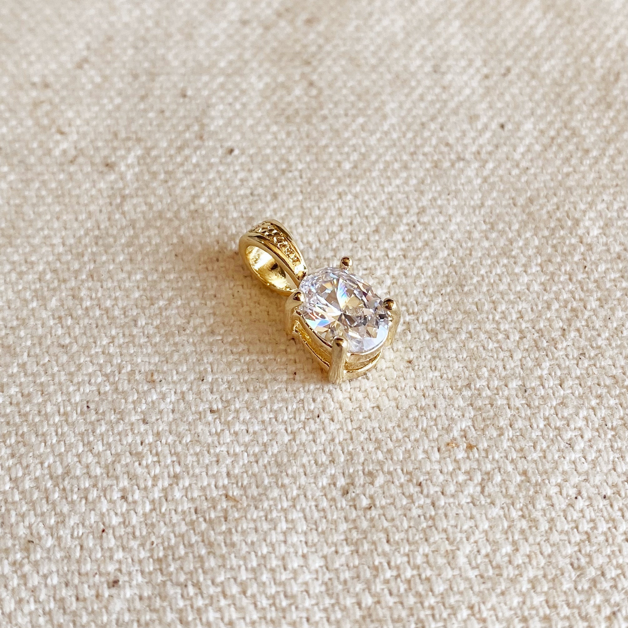 Mondsee 18k Gold Filled Oval Cubic Zirconia Charm | 18k Gold Filled Jewelry