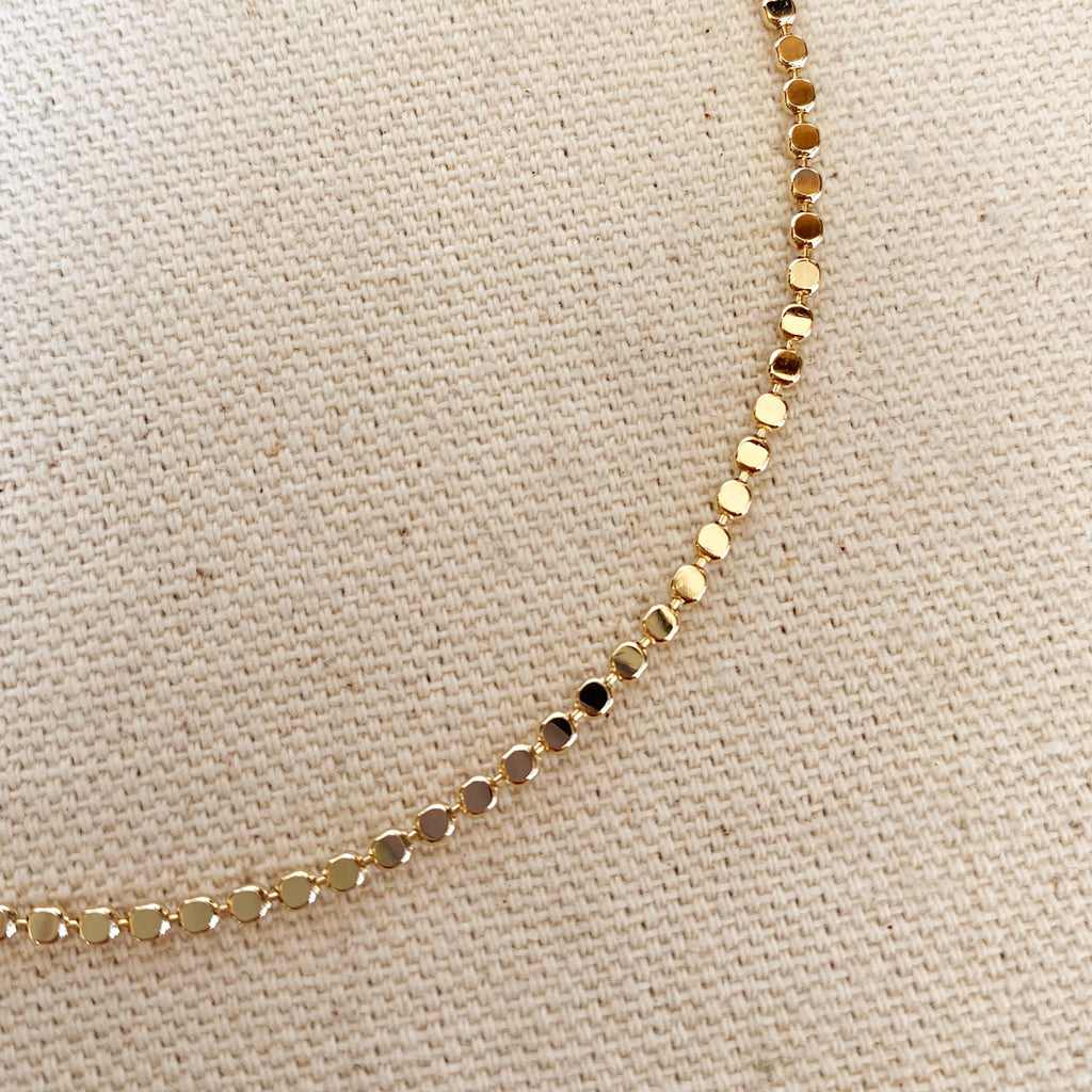 Mondsee 18k Gold Filled 2.0mm Dot Chain Anklet | 18k Gold Filled Jewelry