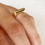 Mondsee 18k Gold Filled Bubble Flat Top Stackable Ring | 18k Gold Filled Jewelry