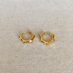Mondsee 18k Gold Filled Bamboo Clicker Hoop Earrings | 18k Gold Filled Jewelry