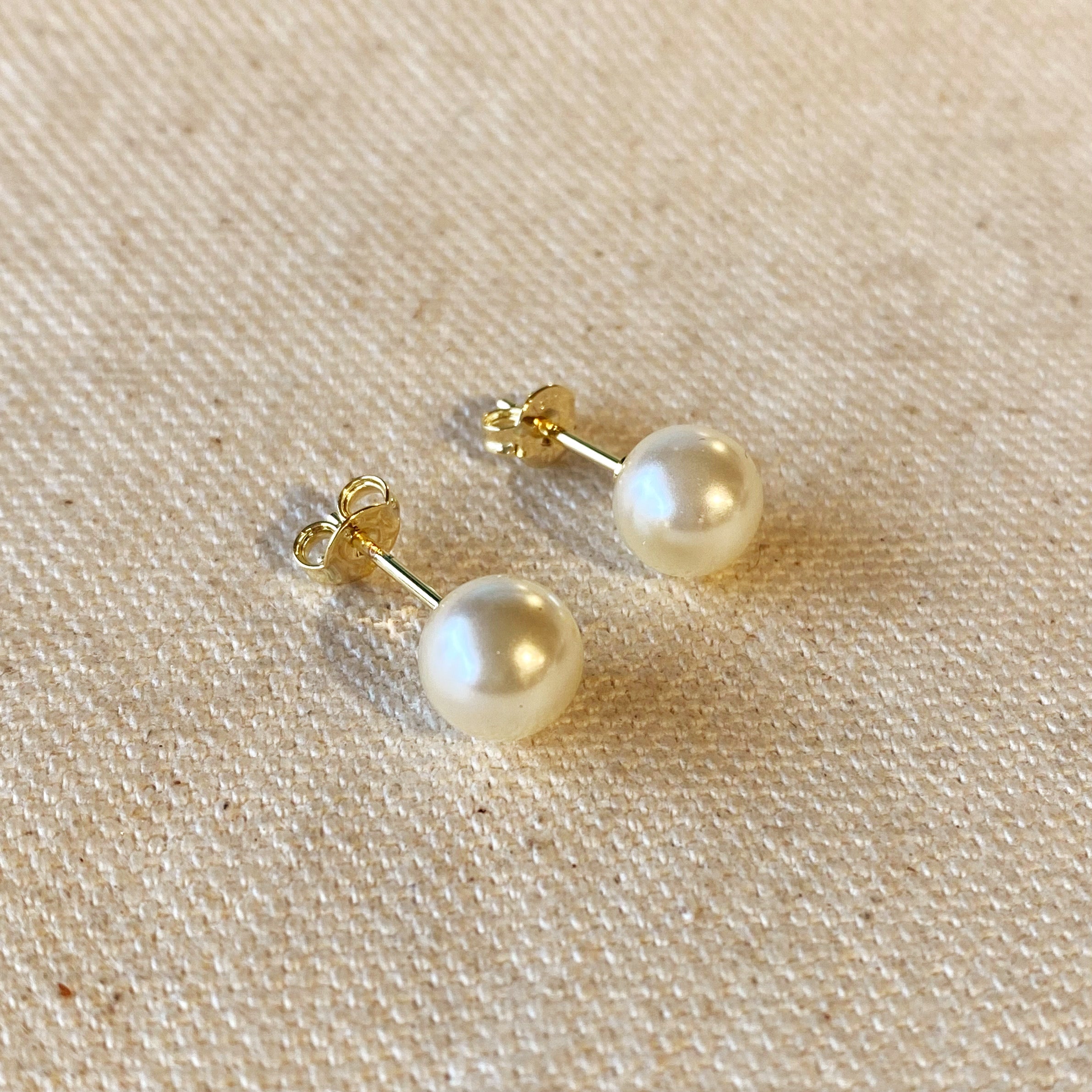 Mondsee 18k Gold Filled 8mm Classic Pearl Stud | 18k Gold Filled Jewelry