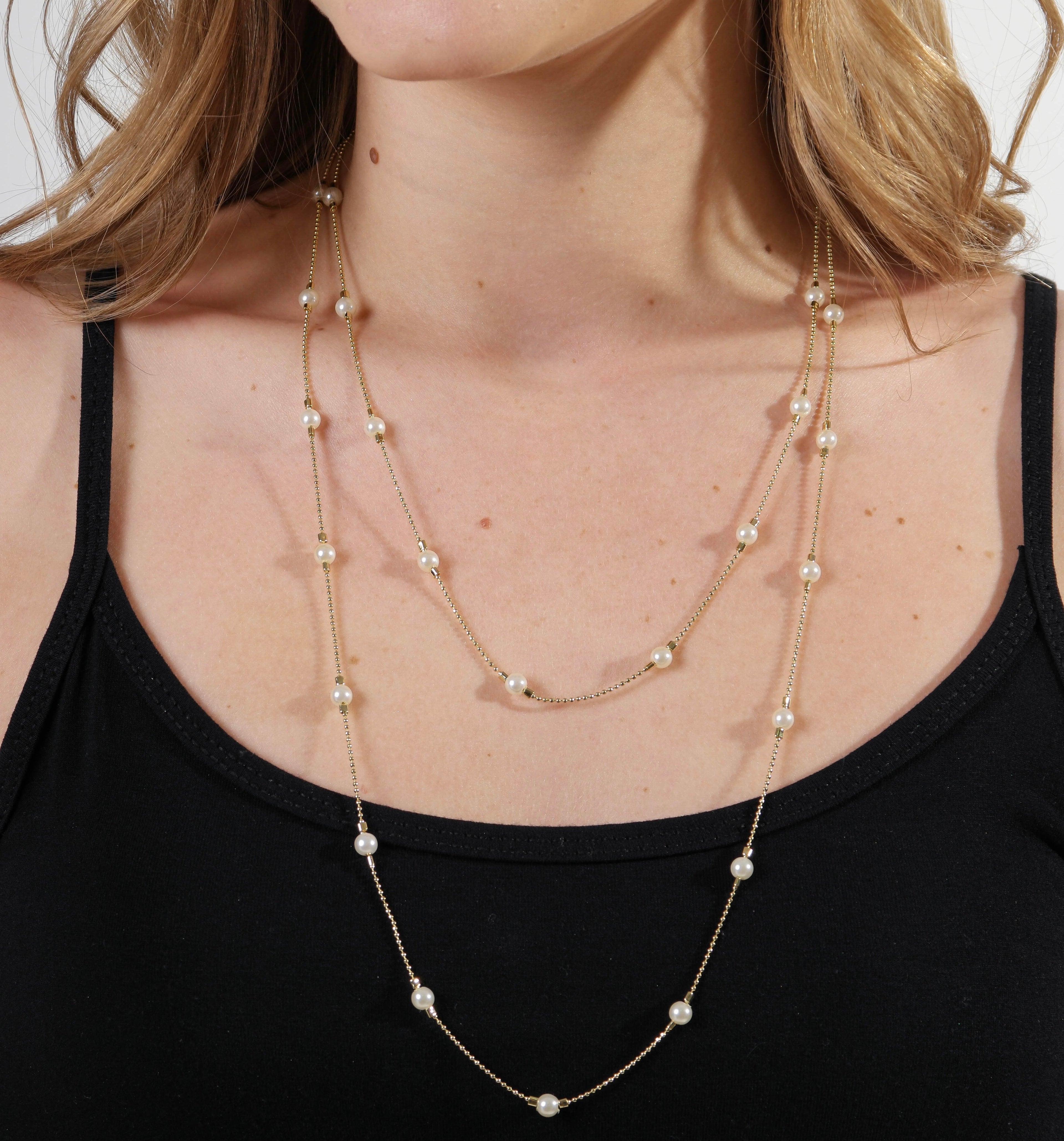 Mondsee 18k Gold Filled Long Wrap Around Pearl Necklace | 18k Gold Filled Jewelry