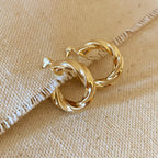 18k Gold Filled Twisted Hoop Earrings