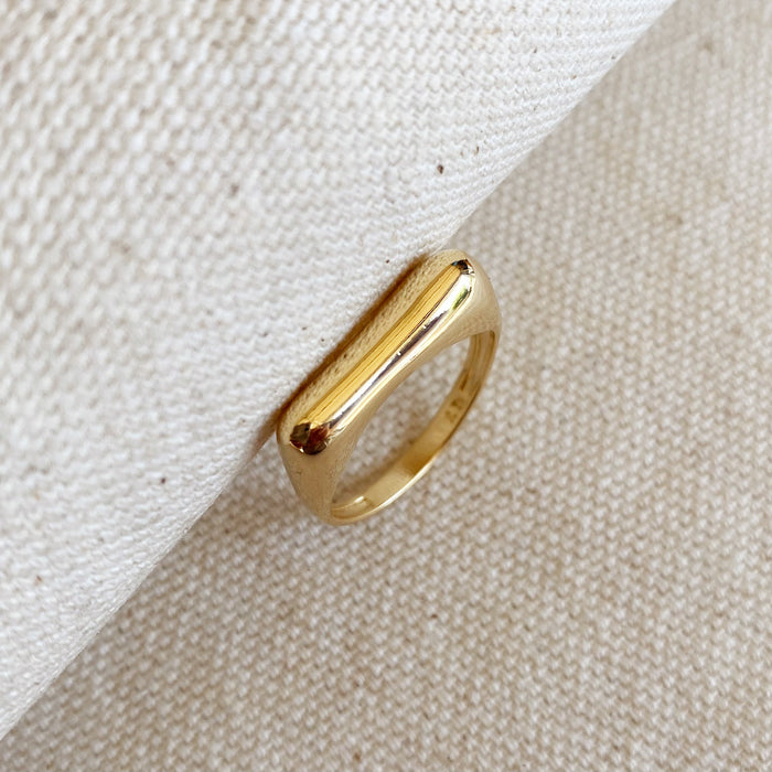 Mondsee 18k Gold Filled Bubble Flat Top Stackable Ring | 18k Gold Filled Jewelry