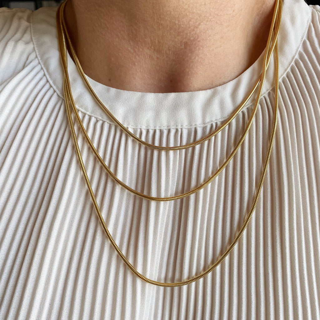 Mondsee 18K Gold Filled Rounded Snake Chain | 18k Gold Filled Jewelry