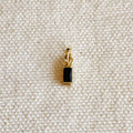 Mondsee 18k Gold Filled Mini Black Baguette Charm Pendant | 18k Gold Filled Jewelry