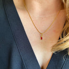 Mondsee 18k Gold Filled Baguette Birthstone Charm | 18k Gold Filled Jewelry