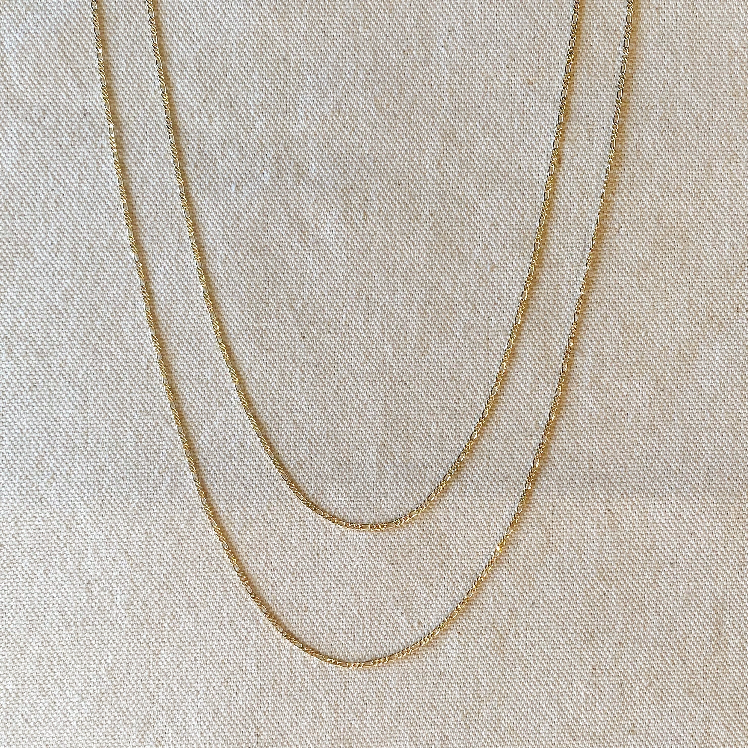 Mondsee 18k Gold Filled Thin Figaro Chain | 18k Gold Filled Jewelry