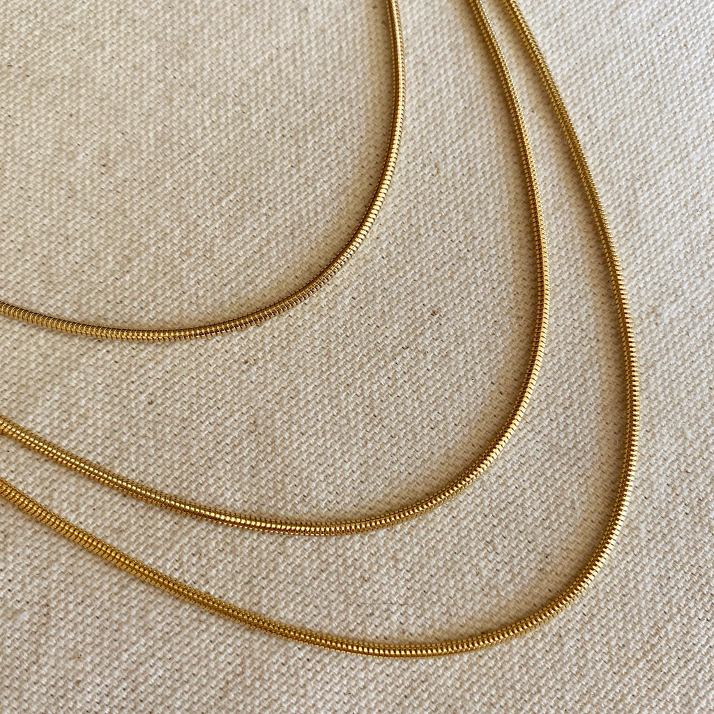 Mondsee 18K Gold Filled Rounded Snake Chain | 18k Gold Filled Jewelry