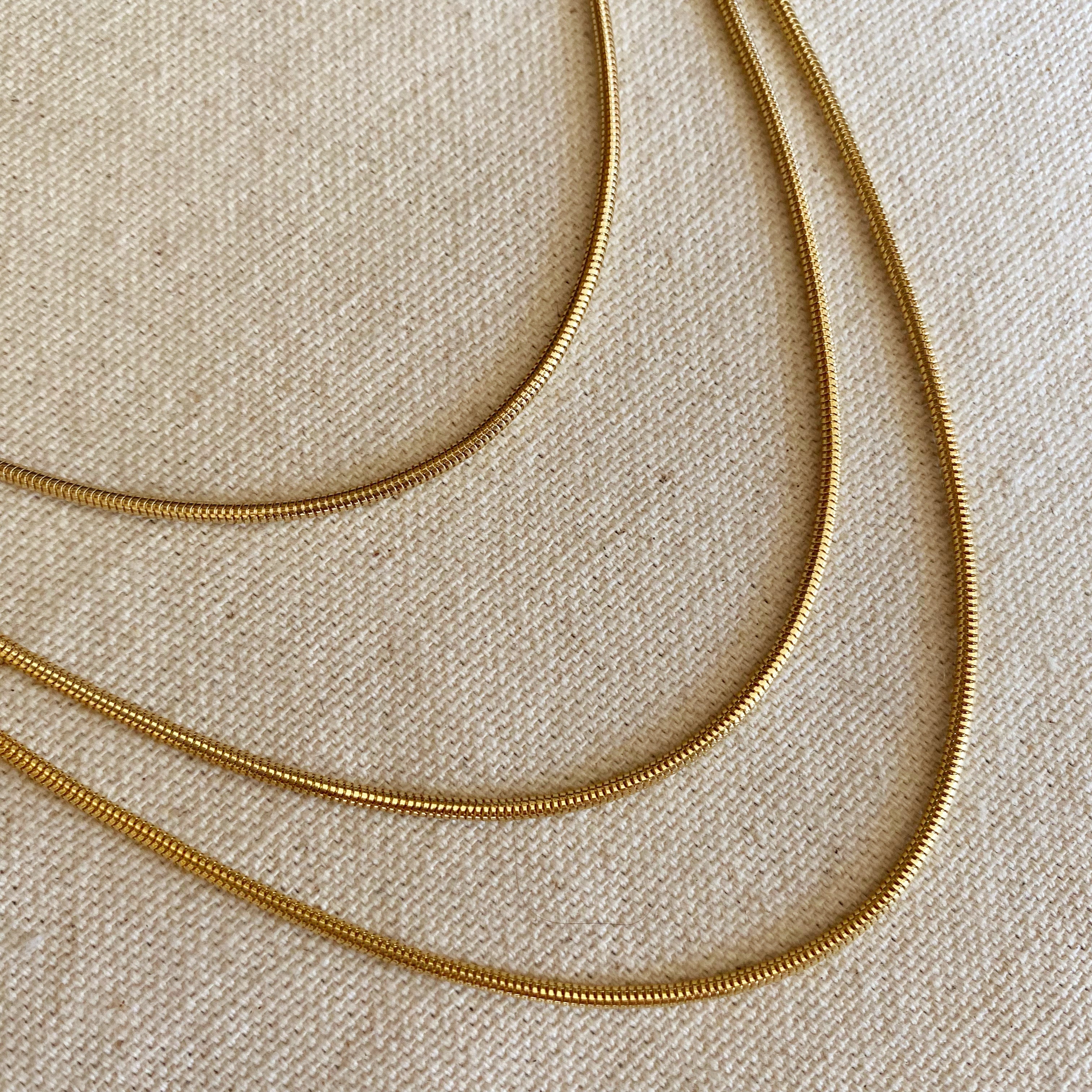 Mondsee 18K Gold Filled Rounded Snake Chain | 18k Gold Filled Jewelry