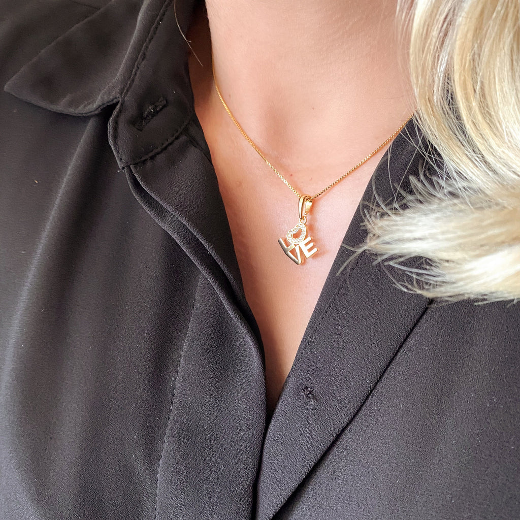 Mondsee 18K Gold Filled Love Letter Stack Necklace | 18k Gold Filled Jewelry