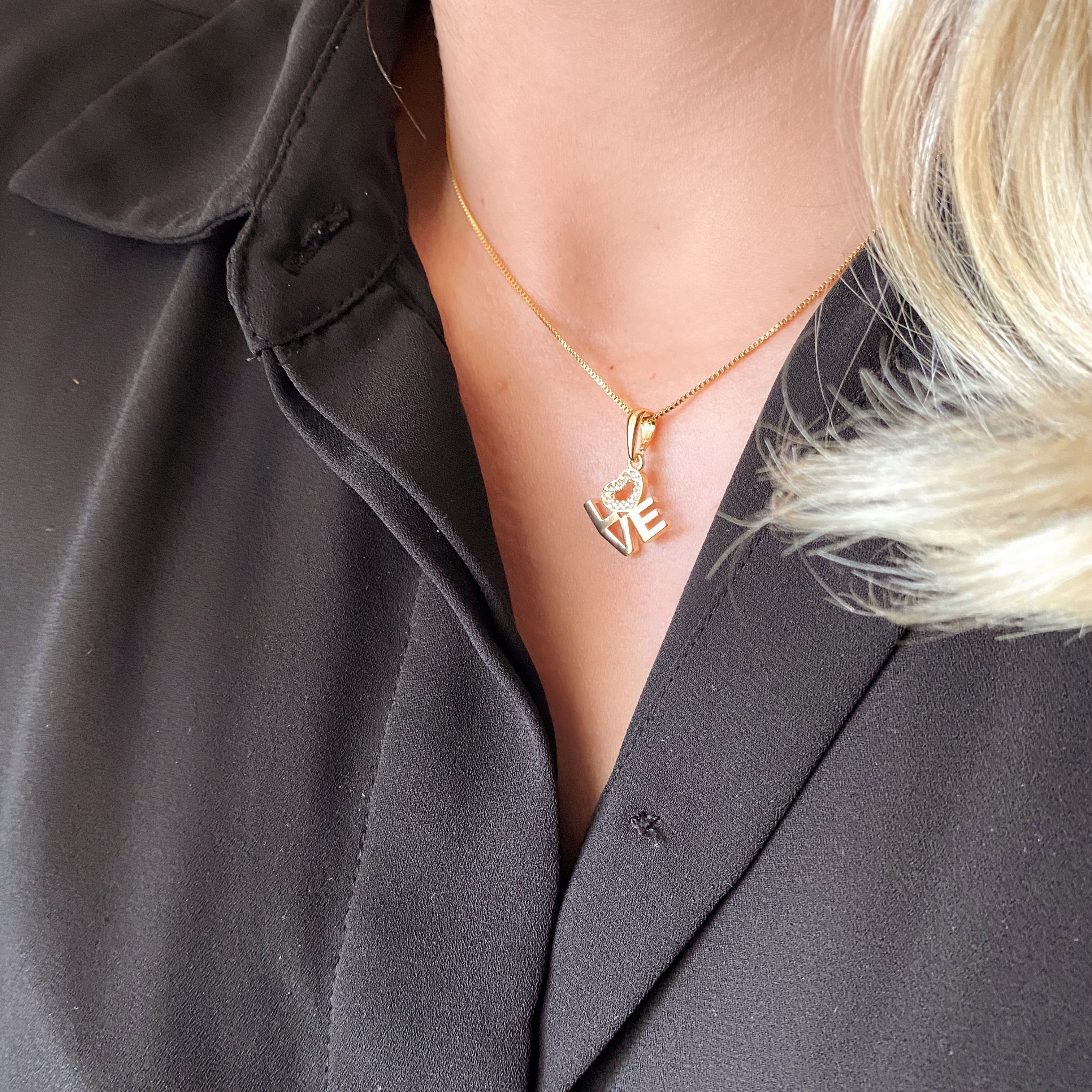 Mondsee 18K Gold Filled Love Letter Stack Necklace | 18k Gold Filled Jewelry