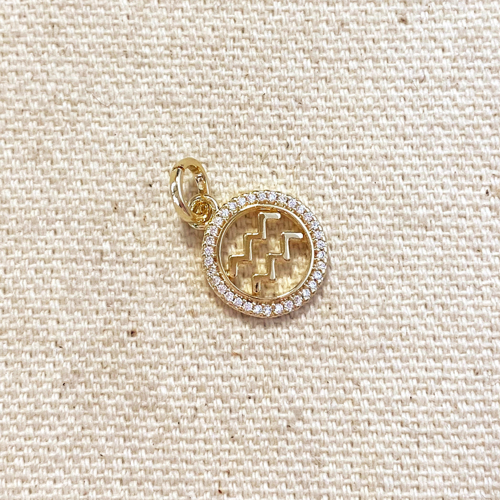 Mondsee 18k Gold Filled Mini Aquarius Zodiac Pendant | 18k Gold Filled Jewelry