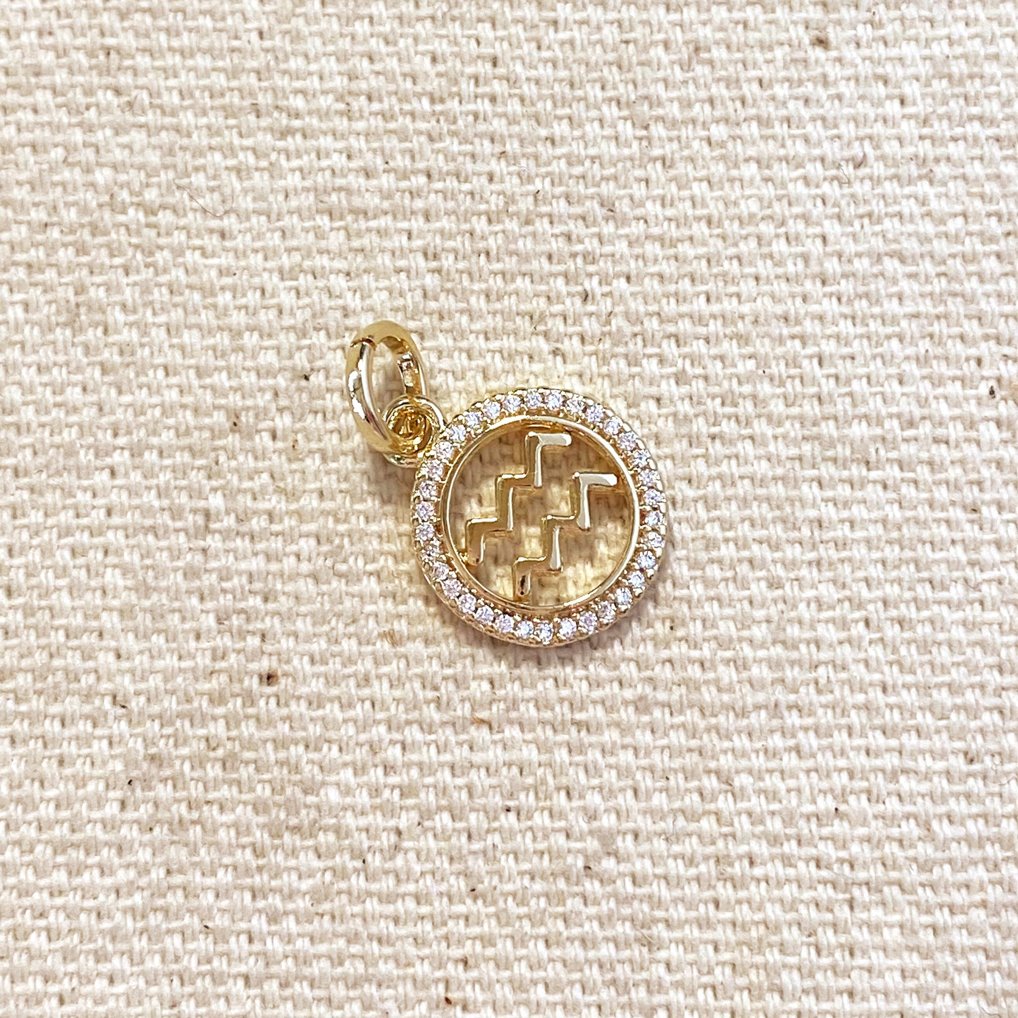 Mondsee 18k Gold Filled Mini Aquarius Zodiac Pendant | 18k Gold Filled Jewelry