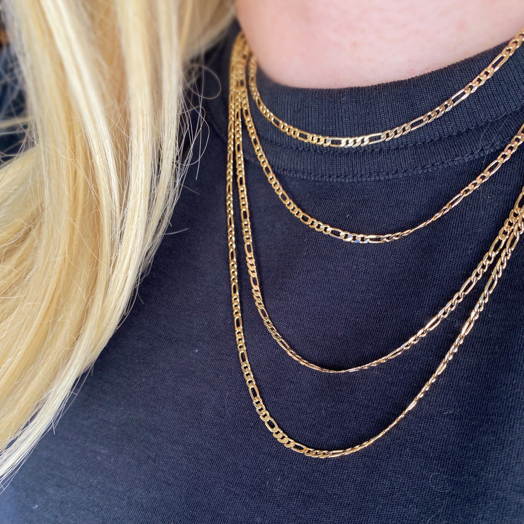 Mondsee 18k Gold Filled 2.5mm Flat Figaro Chain | 18k Gold Filled Jewelry