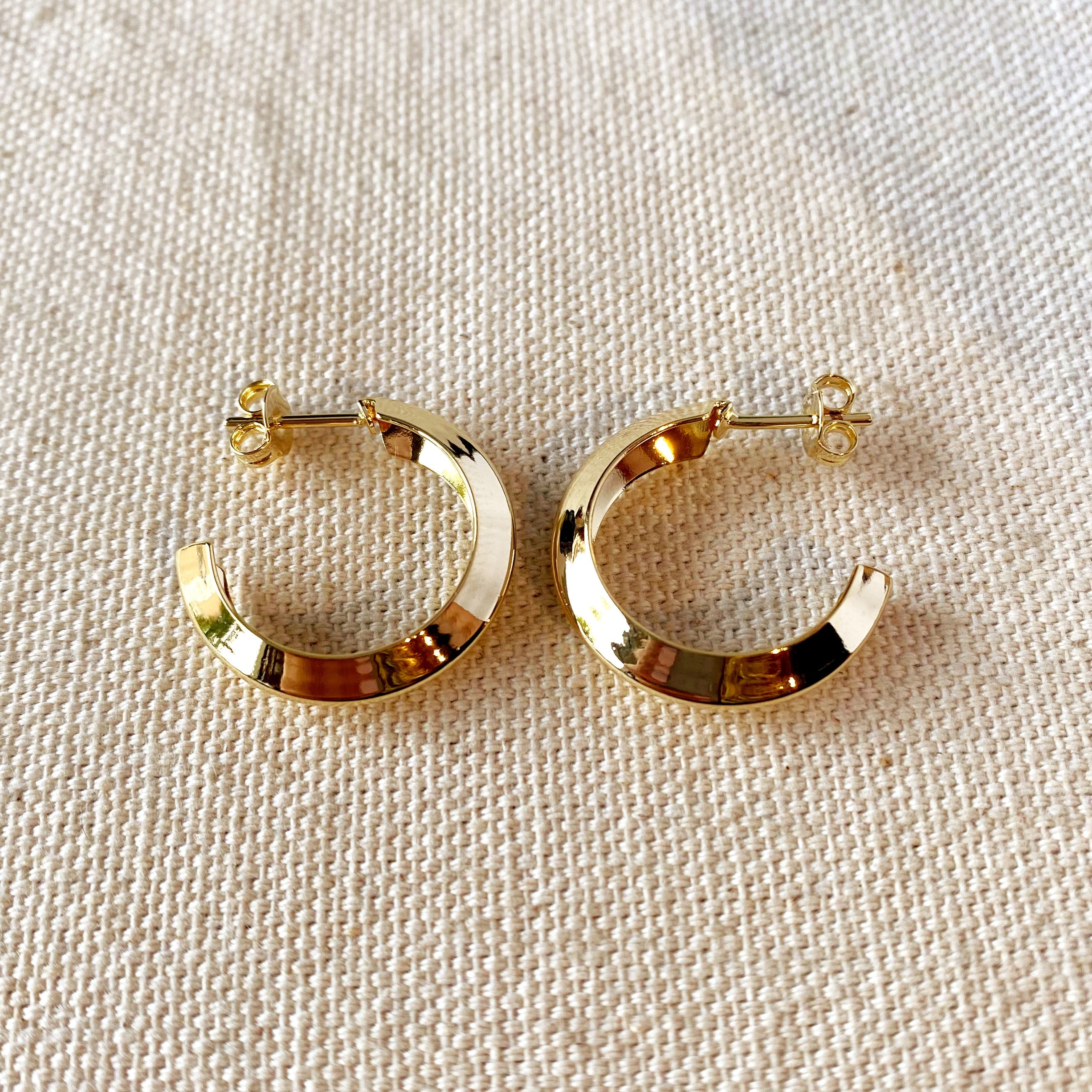 Mondsee 18k Gold Filled Faceted Half-Hoop Earrings | 18k Gold Filled Jewelry