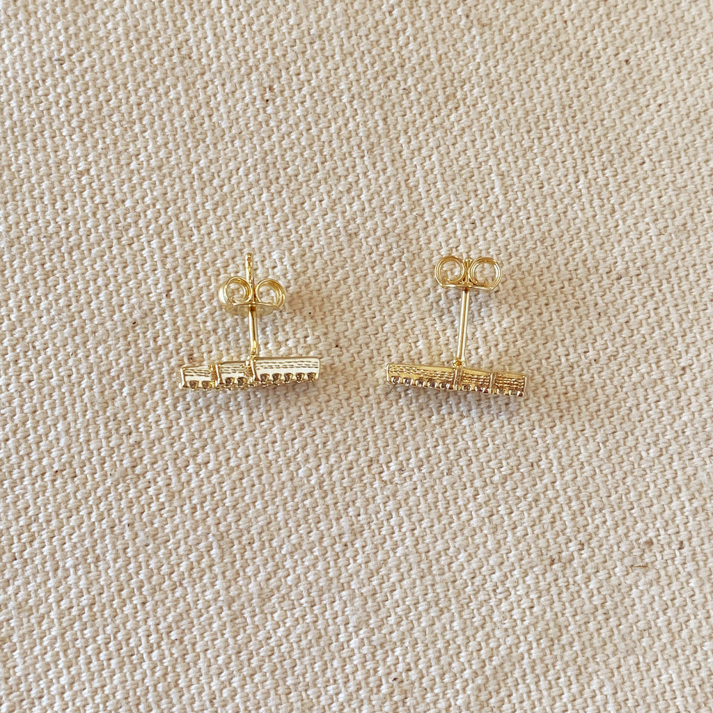 Mondsee 18k Gold Filled Cascading Bars Stud Earrings | 18k Gold Filled Jewelry