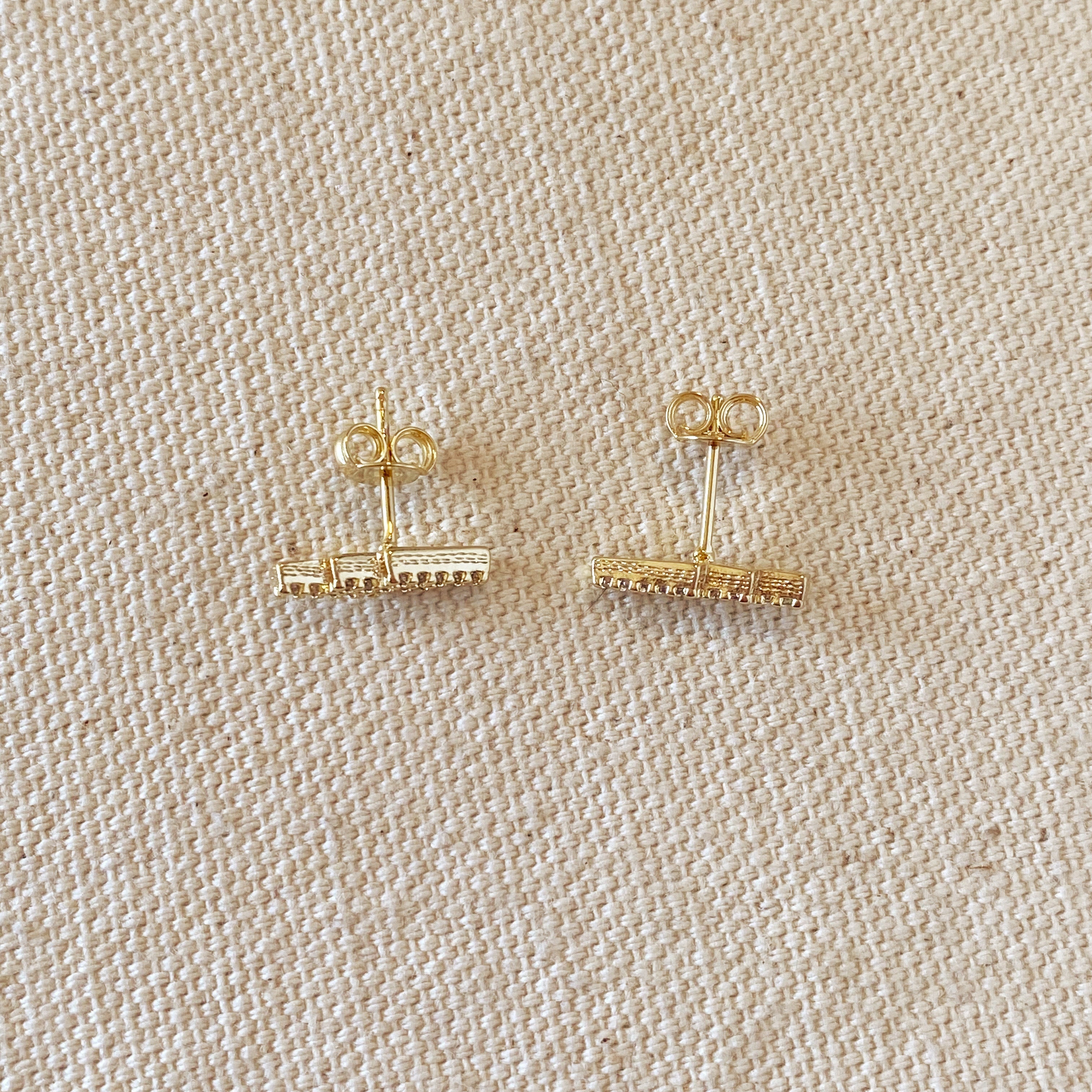 Mondsee 18k Gold Filled Cascading Bars Stud Earrings | 18k Gold Filled Jewelry