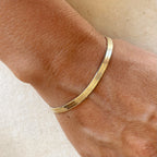 Mondsee 18k Gold Filled 4mm Herringbone Bracelet | 18k Gold Filled Jewelry