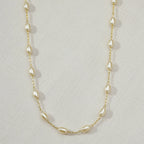 Mondsee 18k Gold Filled Oval Shaped Pearl Necklace | 18k Gold Filled Jewelry