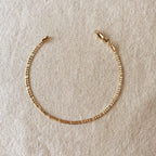 Mondsee 18k Gold Filled 2.5mm Flat Figaro Chain Anklet | 18k Gold Filled Jewelry